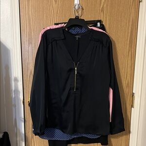 The Limited Black Blouse with Gold Zipper